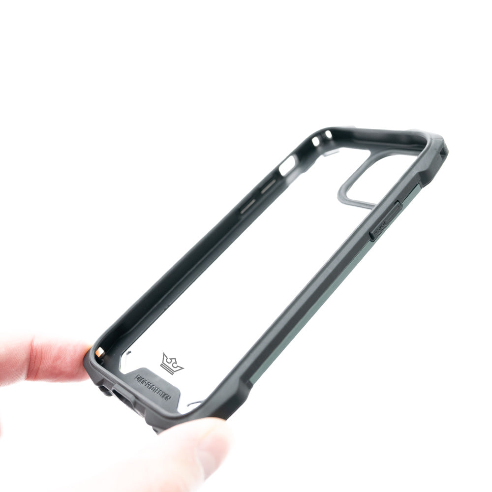 Estuche clasico el rey impact 10 metros de proteccion apple iphone 12 pro max color negro / gris