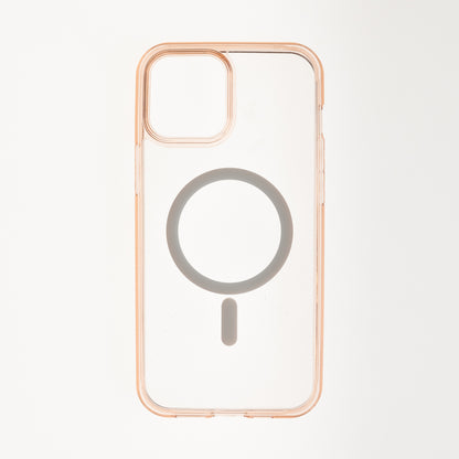 Estuche clasico spigen magsafe marco apple iphone 12 pro max color rosado / transparente