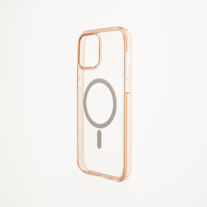 Estuche clasico spigen magsafe marco apple iphone 12 pro max color rosado / transparente