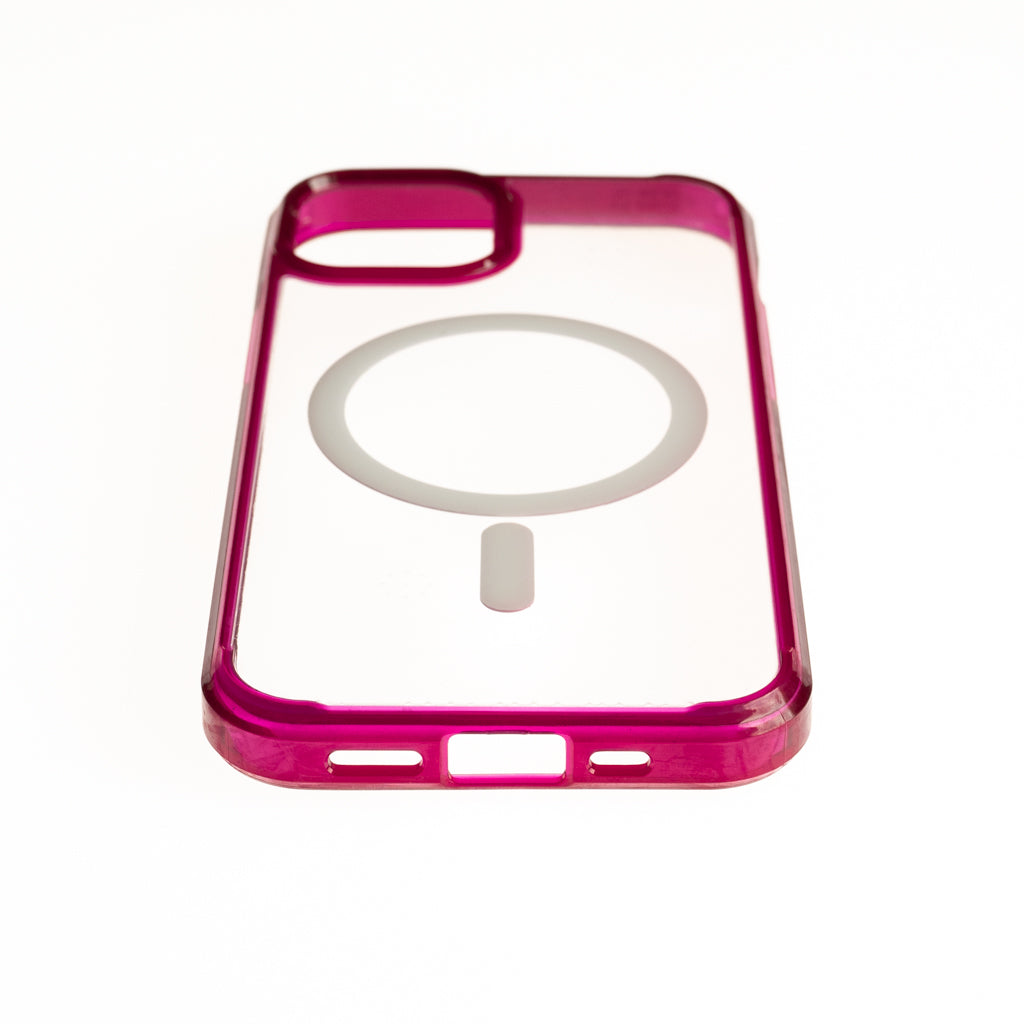 estuches clasico spigen magsafe marco apple iphone 12 pro max color rosado / transparente