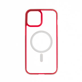 Estuches Clasico Spigen Magsafe Marco Apple Iphone 12 Pro Max Color Rojo / Transparente