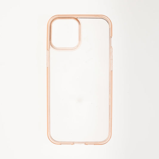 Estuche clasico spigen transparente marco apple iphone 12 pro max color rosado / transparente