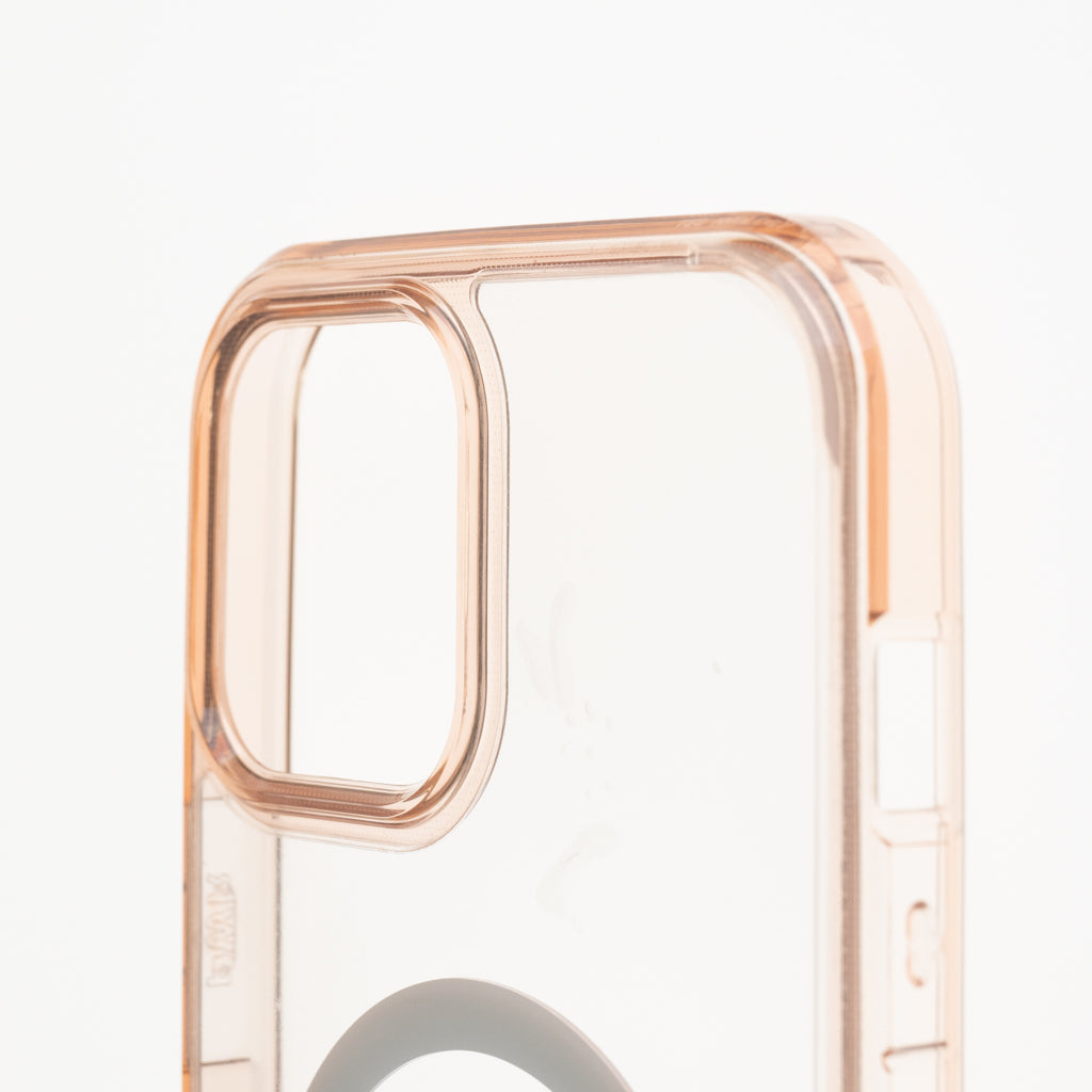 Estuche clasico spigen transparente marco apple iphone 12 pro max color rosado / transparente