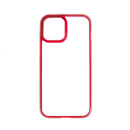 Estuche clasico spigen transparente marco apple iphone 12 ,  iphone 12 pro color rojo / transparente