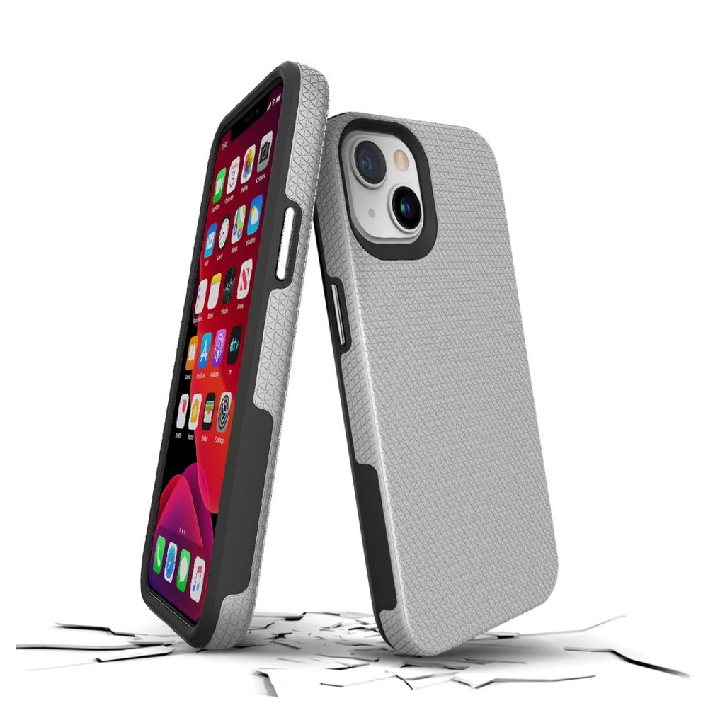 estuches clasico prodigee rockee silver apple iphone 13 color gris