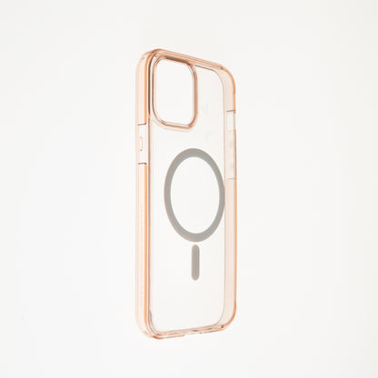 Estuche clasico spigen magsafe marco apple iphone 13 pro color rosado / transparente
