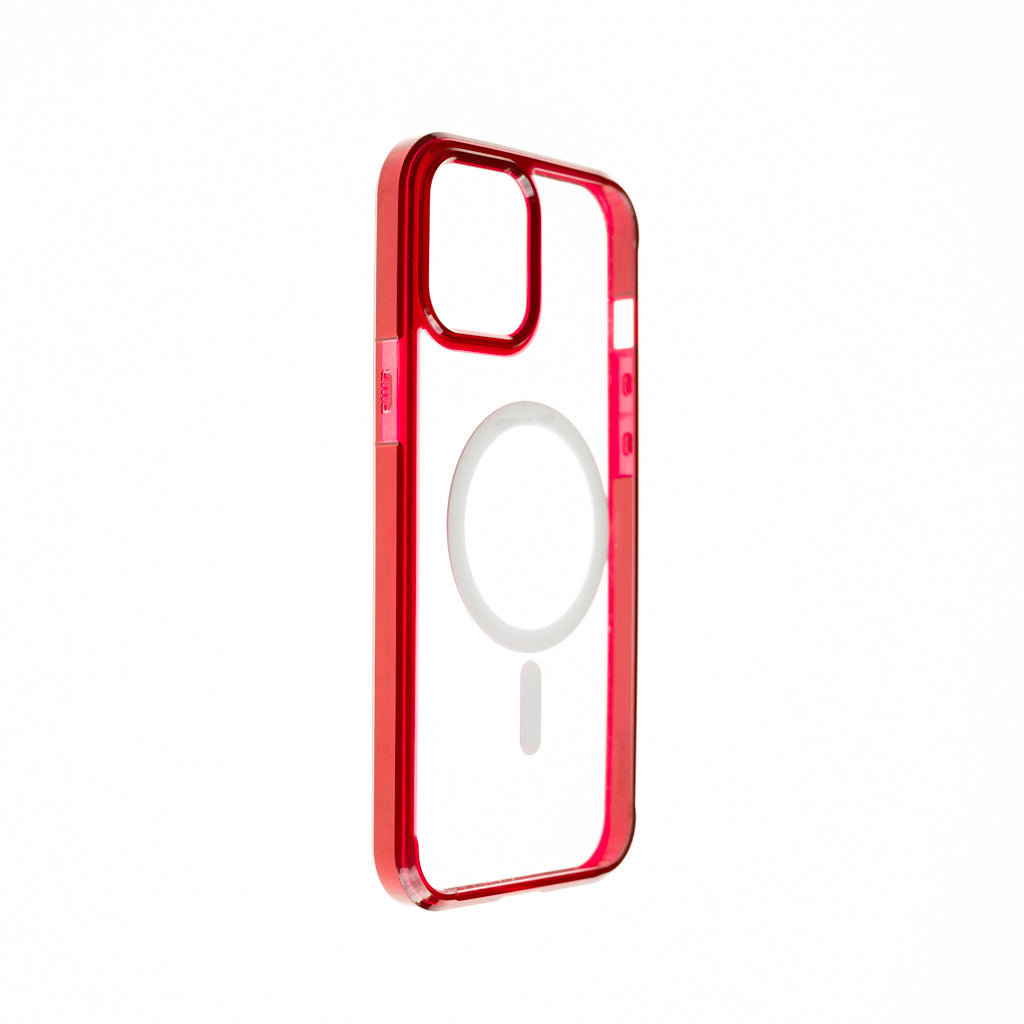 Estuche clasico spigen magsafe marco apple iphone 13 pro max color rojo / transparente