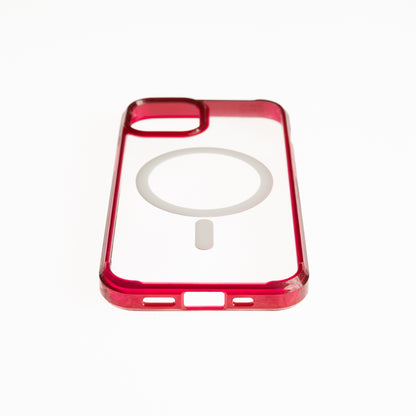 Estuche clasico spigen magsafe marco apple iphone 13 pro max color rojo / transparente