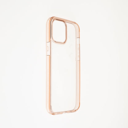 Estuche clasico spigen transparente marco apple iphone 13 pro max color rosado / transparente