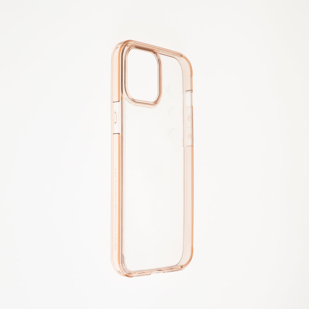 Estuche clasico spigen transparente marco apple iphone 13 color rosado / transparente