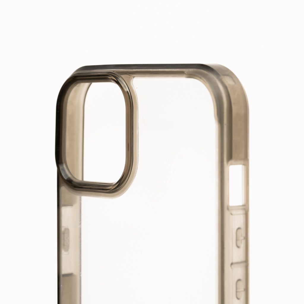 Estuche clasico spigen transparente marco apple iphone 13 color gris / transparente
