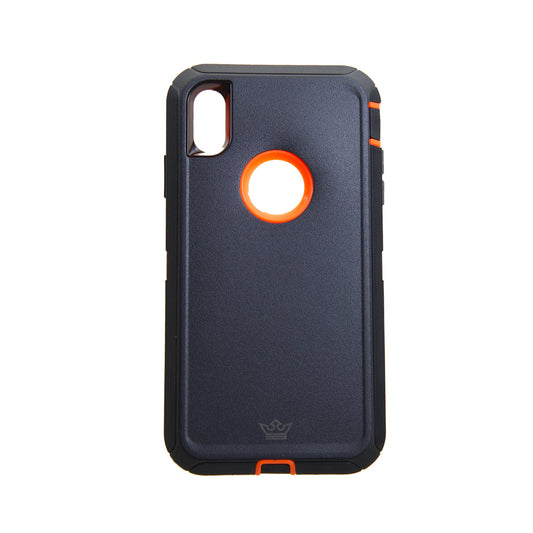 estuche proteccion el rey defender apple iphone xs max color negro / naranja