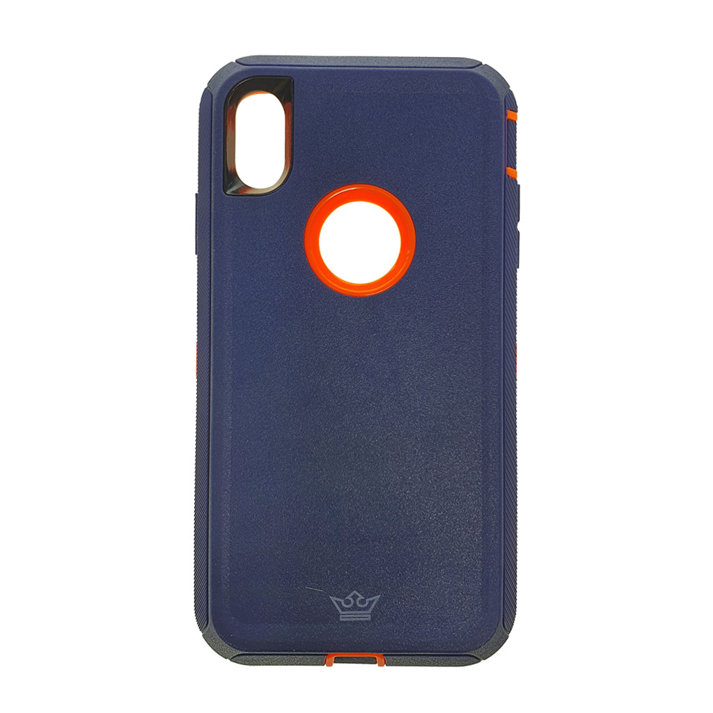 Estuches Proteccion El Rey Defender Apple Iphone Xs Max Color Naranja / Azul