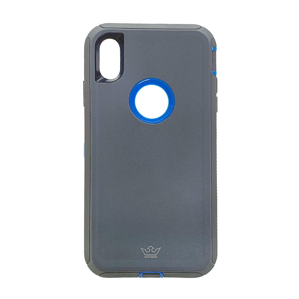 Estuches Proteccion El Rey Defender Apple Iphone Xs Max Color Gris / Azul