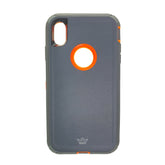 estuches proteccion el rey defender apple iphone xs max color gris / naranja