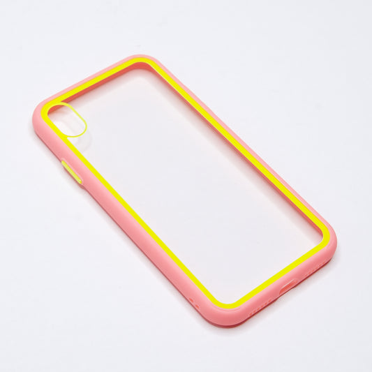 Estuche transparente el rey apple iphone xs max color rosado / transparente