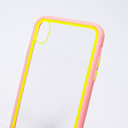Estuche transparente el rey apple iphone xs max color rosado / transparente