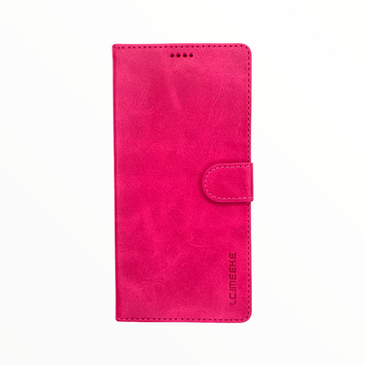 lc imeeke folio notebook wallet cases with card holder apple iphone xr pink color