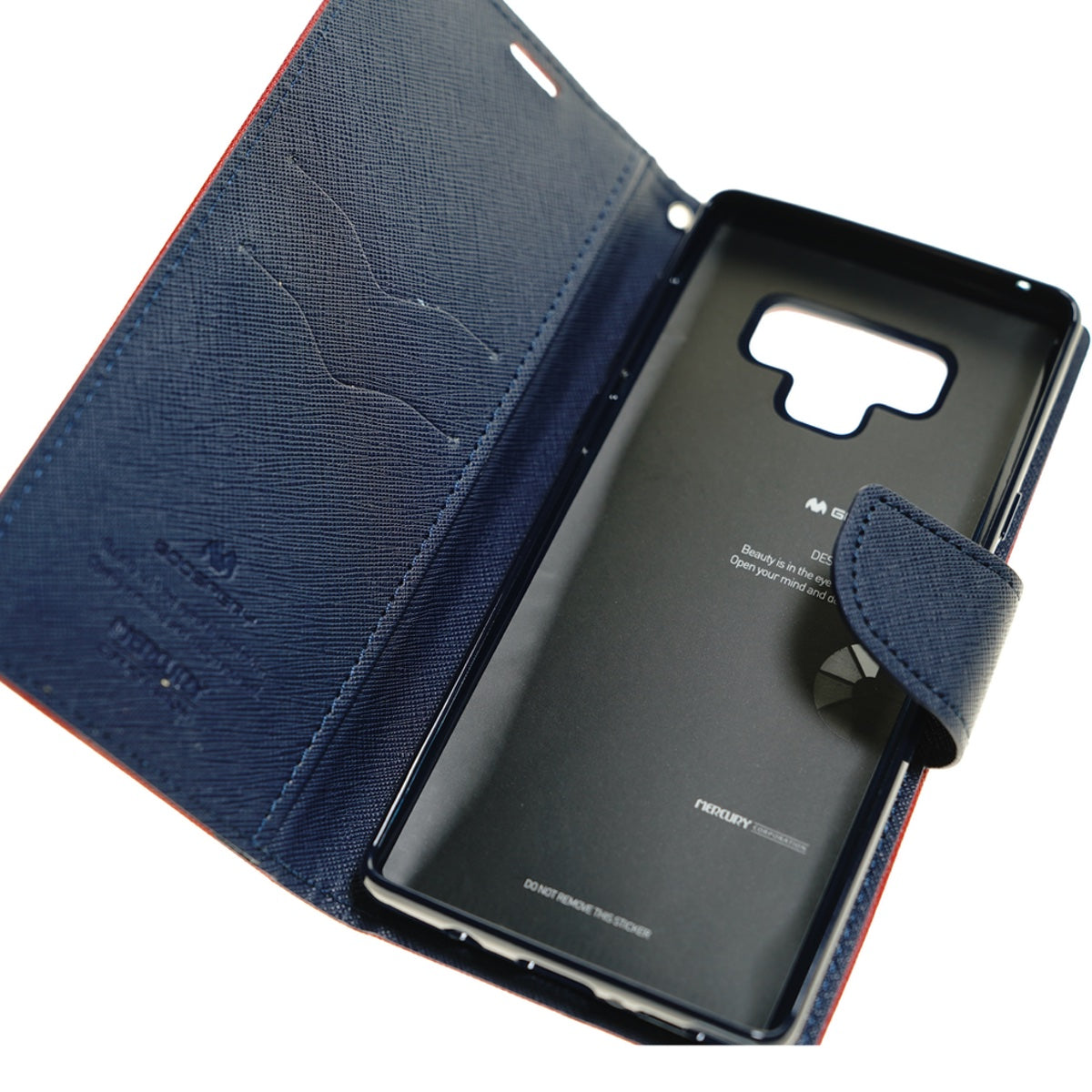 Estuche carteras goospery fancy diary apple iphone xs max color rojo / azul marino