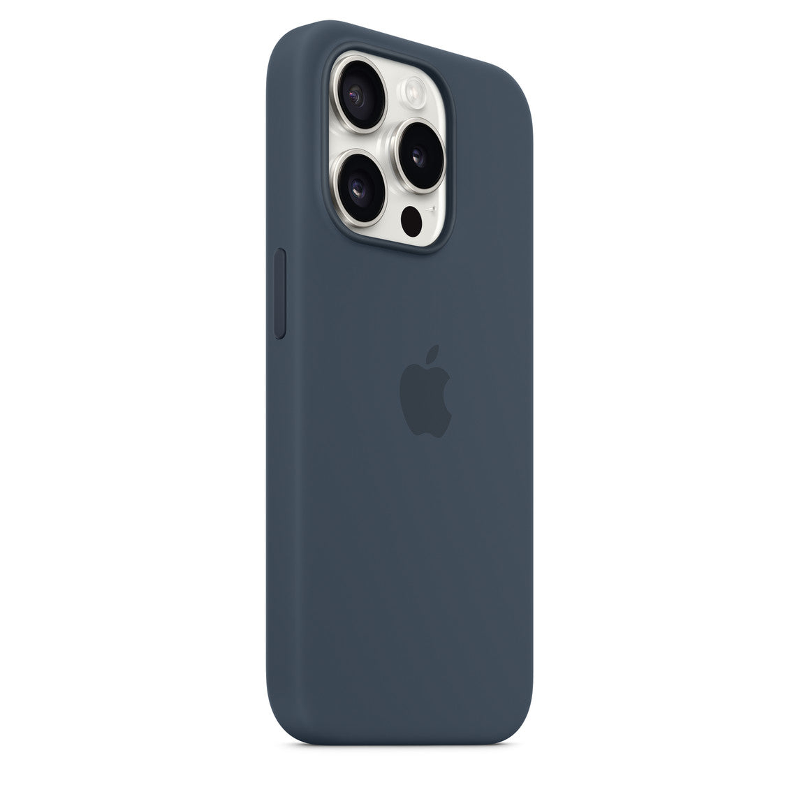 Estuche apple magsafe iphone 15 pro max silicone ( storn blue ) color azul suave