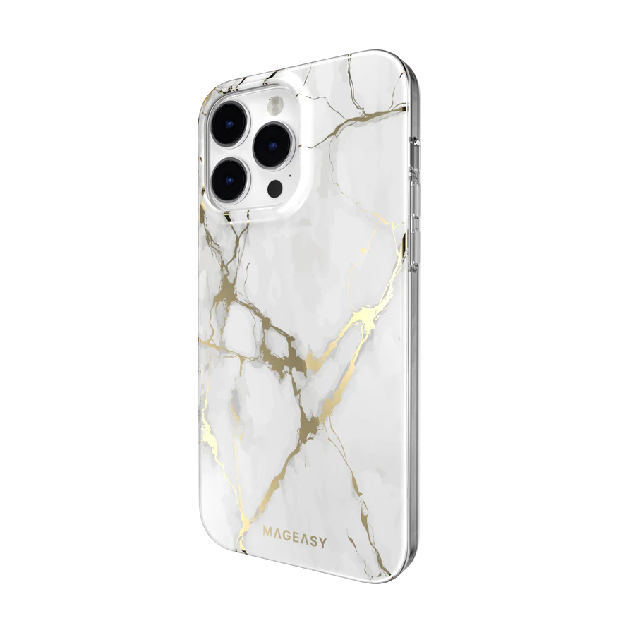 Estuche switcheasy Marble iPhone 14 Pro Max/ Champagne White
