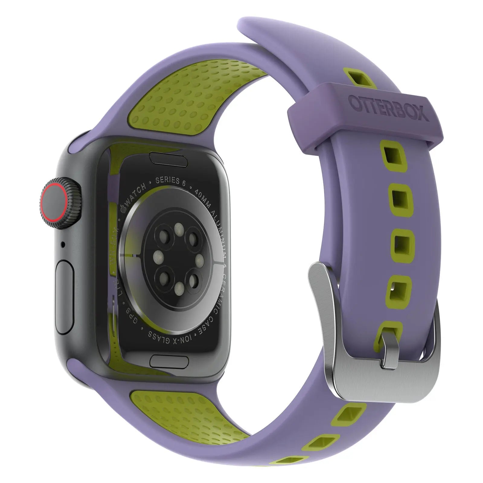 Accesorio otterbox pulsera silicon all day band apple watch 38 / 40 / 41 mm color lila / verde limon DIGITALSHOP