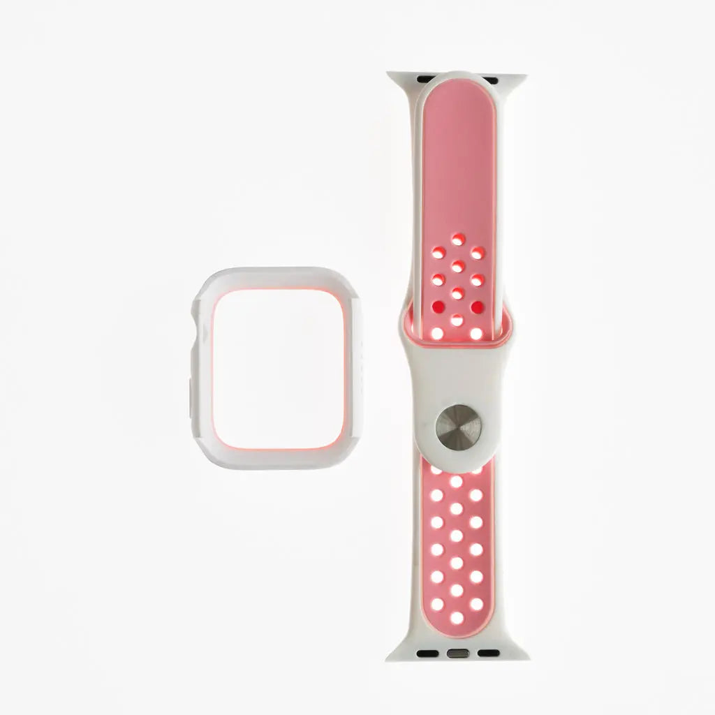 Accesorio generico pulsera nike con bumper apple watch 38 mm color blanco / rosado DIGITALSHOP