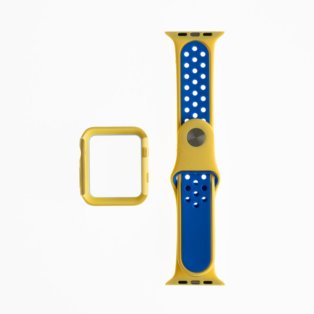 Pulseras generico pulsera nike + bumper amarillo / azul 44 mm