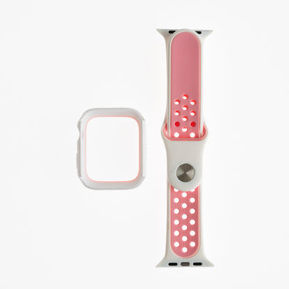 Pulseras generico pulsera nike + bumper blanco / rosado 45 mm