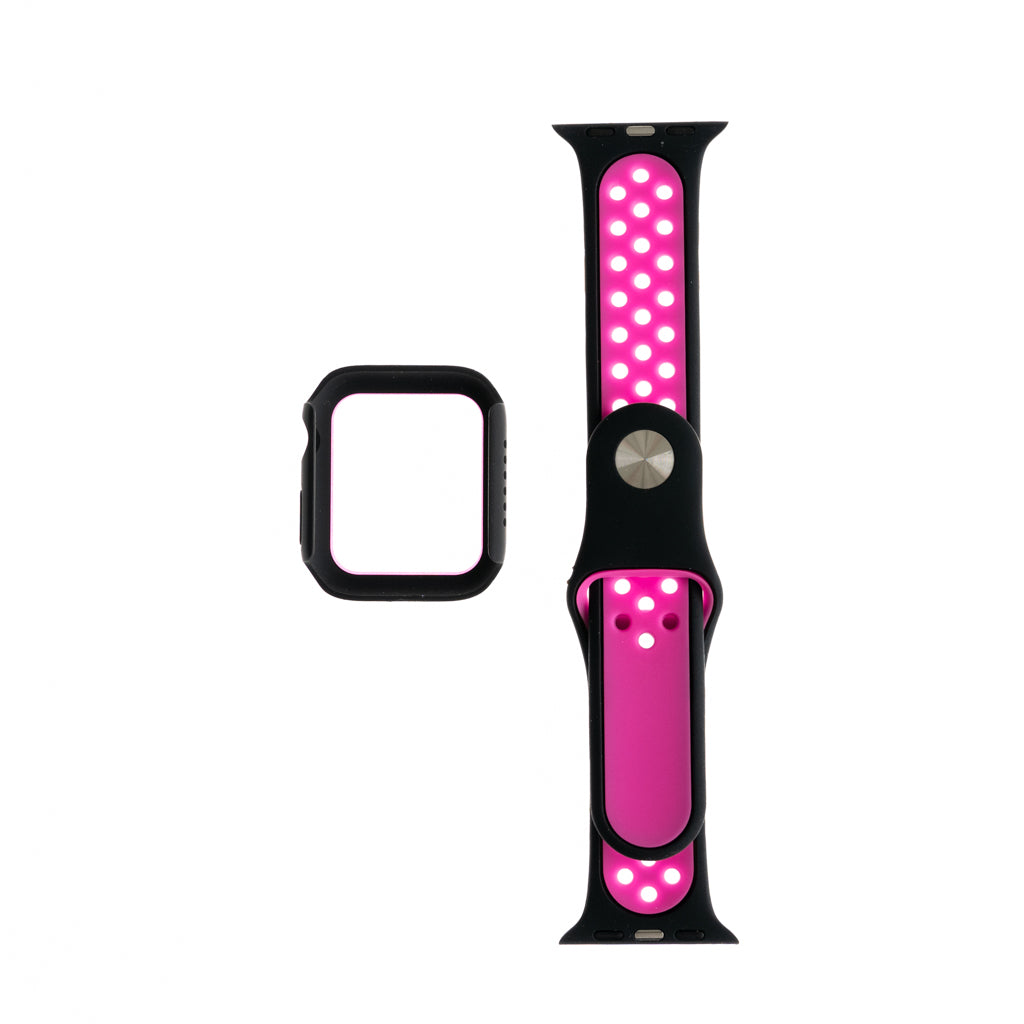 Accesorio generico pulsera nike con bumper apple watch 45 mm color negro / fucsia