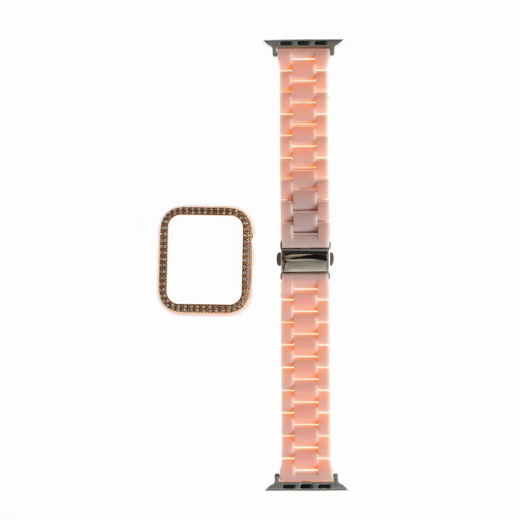 Accesorio Generico Pulsera Con Bumper De Diamantes Apple Watch 42 Mm Color Rosado DIGITALSHOP