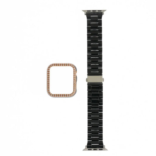 Accesorio generico pulsera con bumper de diamantes apple watch 38 mm color negro DIGITALSHOP