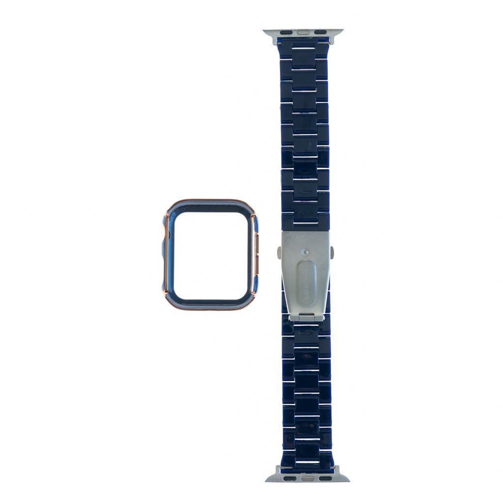 Generic Accessory Bracelet with Diamond Bumper Apple Watch 40 Mm Navy Blue