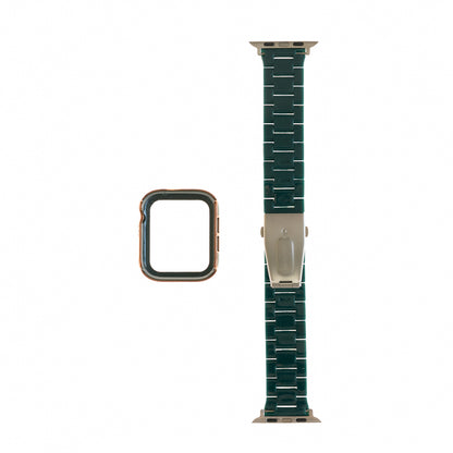 Accesorio generico pulsera con bumper de diamantes apple watch 44 mm color verde marfil