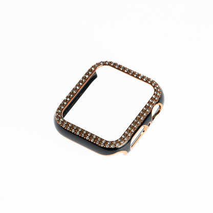 Pulseras generico tipo reloj con bumper de diamantes 44 mm negro