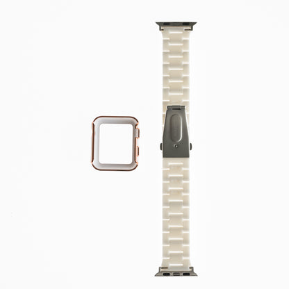 Pulseras generico tipo reloj con bumper de diamantes 44 mm blanco