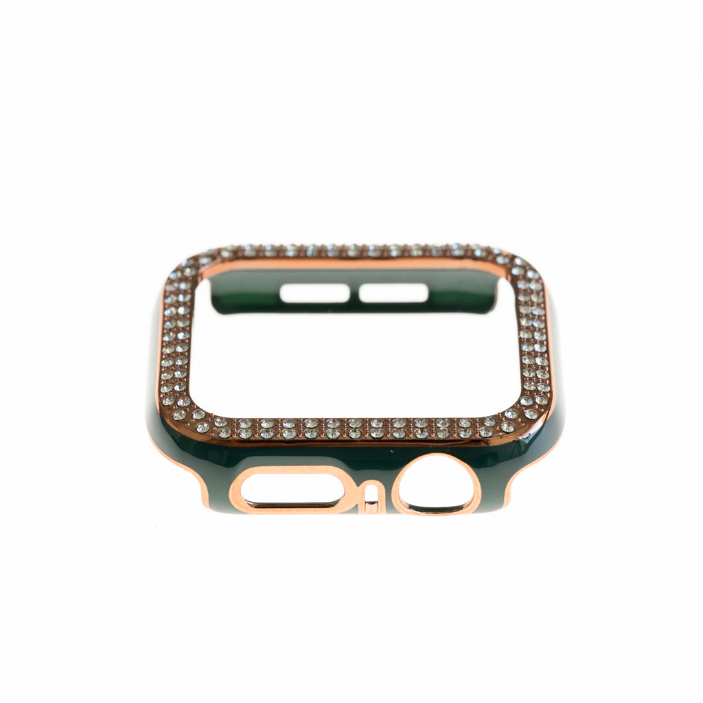 Accesorio generico pulsera con bumper de diamantes apple watch 41 mm color verde marfil