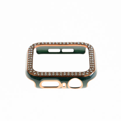 Accesorio generico pulsera con bumper de diamantes apple watch 45 mm color verde marfil