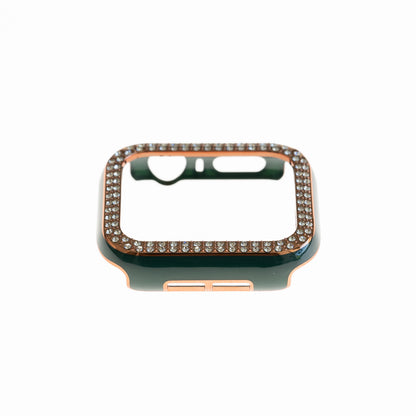 Accesorio generico pulsera con bumper de diamantes apple watch 45 mm color verde marfil