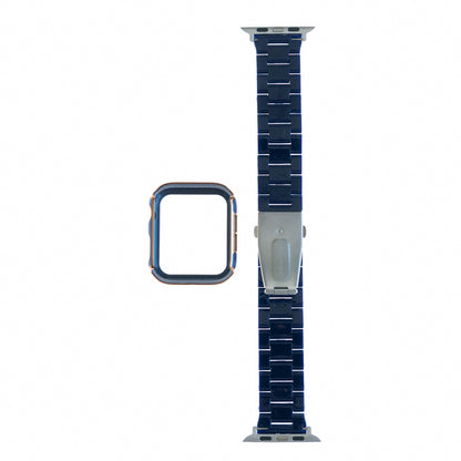 Accesorio generico pulsera con bumper de diamantes apple watch 45 mm color azul marino