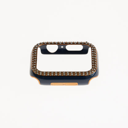 Accesorio generico pulsera con bumper de diamantes apple watch 45 mm color azul marino