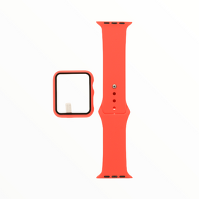 Accesorio El Rey Pulsera Con Bumper Y Protector De Pantalla Apple Watch 38 Mm Color Rojo