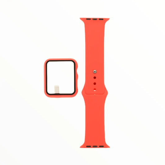 Accesorio El Rey Pulsera Con Bumper Y Protector De Pantalla Apple Watch 38 Mm Color Rojo DIGITALSHOP