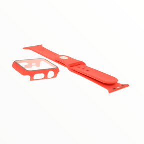 Accesorio el rey pulsera con bumper y protector de pantalla apple watch 38 mm color rojo