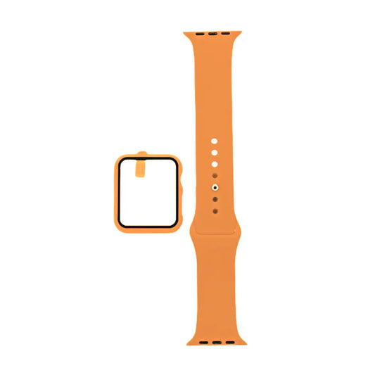 Accesorio El Rey Pulsera Con Bumper Y Protector De Pantalla Apple Watch 38 Mm Color Naranja DIGITALSHOP