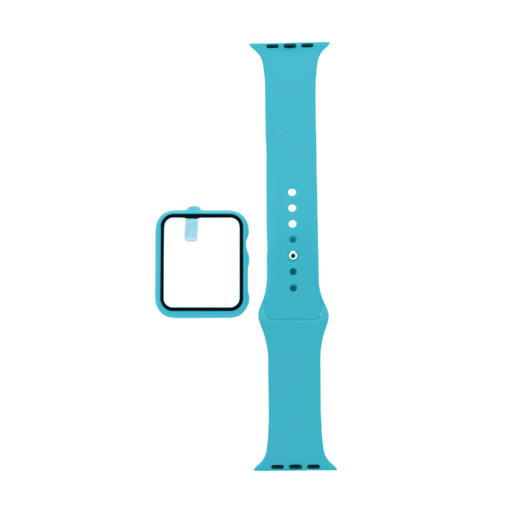 Accesorio el rey pulsera con bumper y protector de pantalla apple watch 38 mm color turquesa