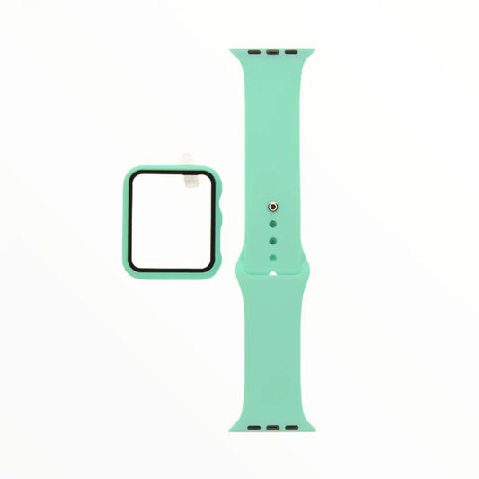 Accesorio El Rey Pulsera Con Bumper Y Protector De Pantalla Apple Watch 38 Mm Color Menta DIGITALSHOP