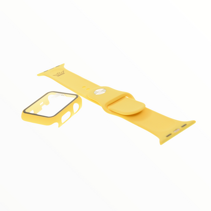 Accesorio el rey pulsera con bumper y protector de pantalla apple watch 38 mm color amarillo