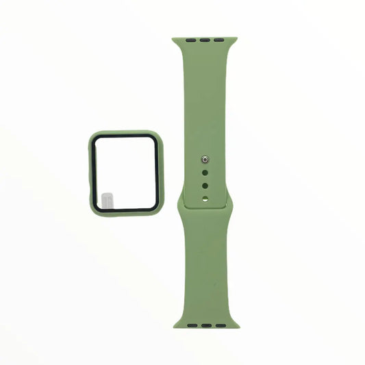 Accesorio El Rey Pulsera Con Bumper Y Protector De Pantalla Apple Watch 38 Mm Color Verde Claro DIGITALSHOP