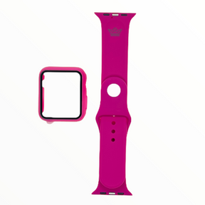 Accesorio El Rey Pulsera Con Bumper Y Protector De Pantalla Apple Watch 40 Mm Color Rojo Rosa